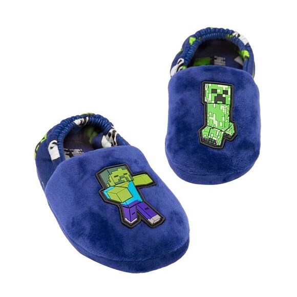 Minecraft Childrens/Kids Zombie Vs Creeper Slippers / Blue/Green - Picture 3 of 7